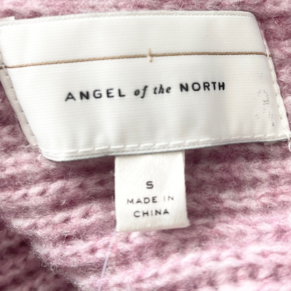 Anthropologie Angel Of the North Cropped Sweater Purple Twist Back Wool S NWT - Picture 9 of 11